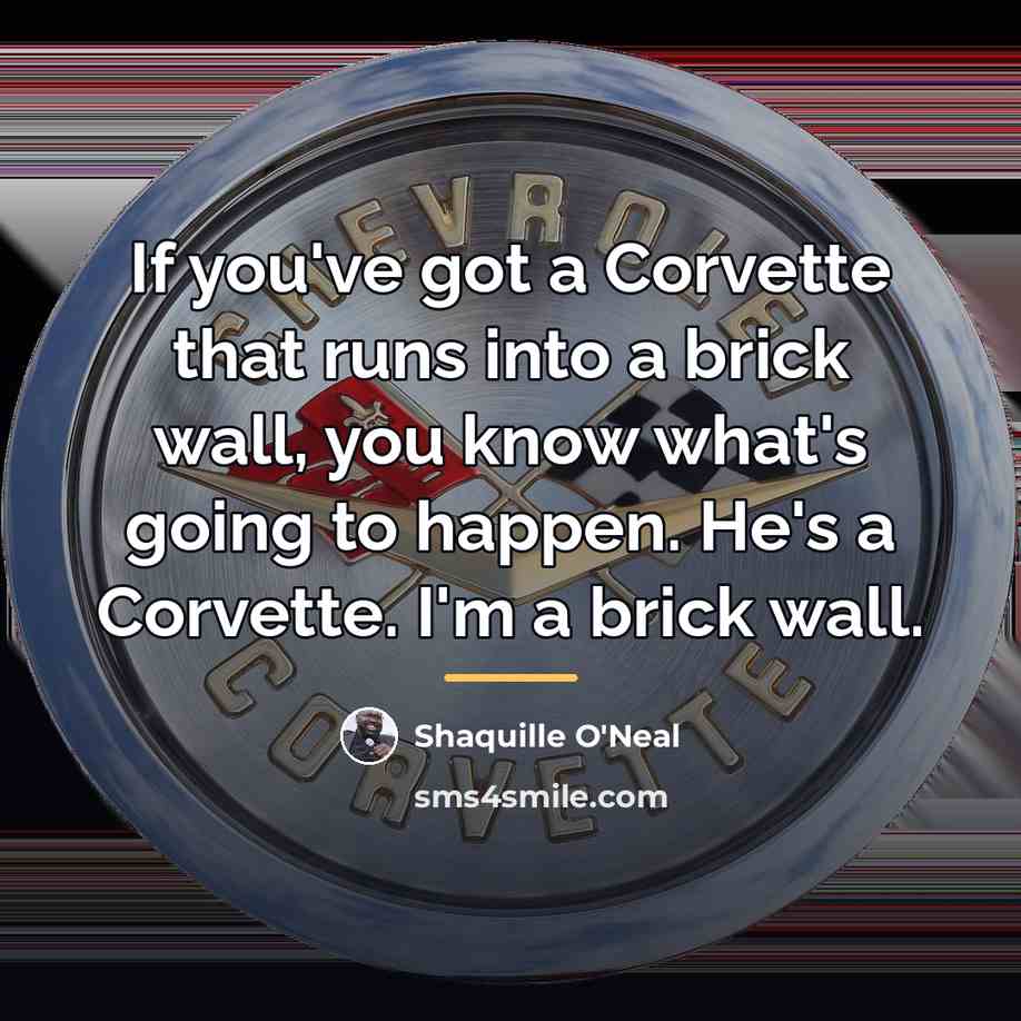 “If you've got a Corvette that runs into a brick…” quote by Shaquille O'Neal
