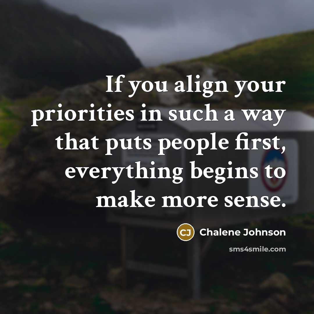 “If you align your priorities in such a way that…” quote by Chalene Johnson