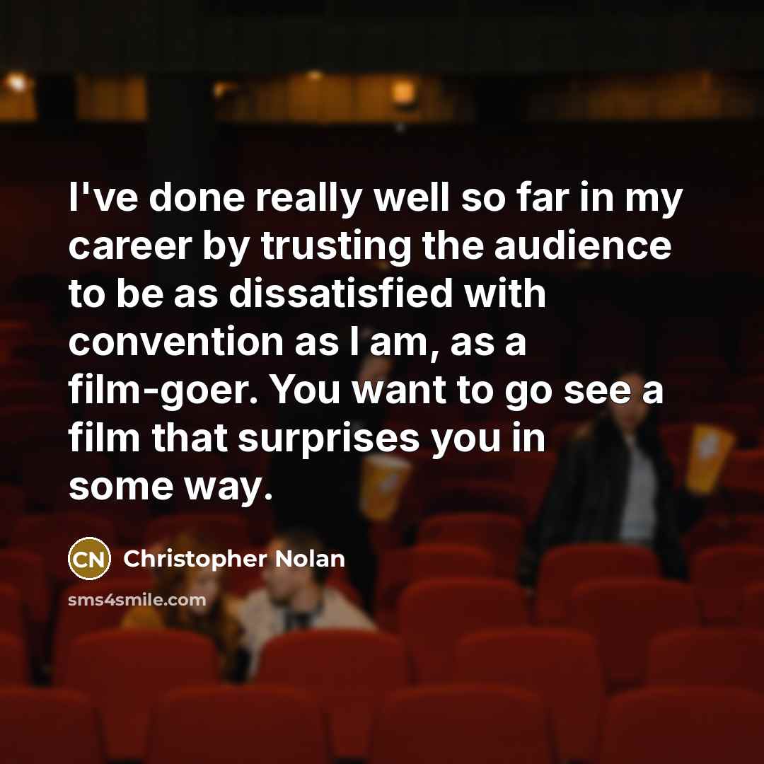 “I've done really well so far in my career by…” quote by Christopher Nolan