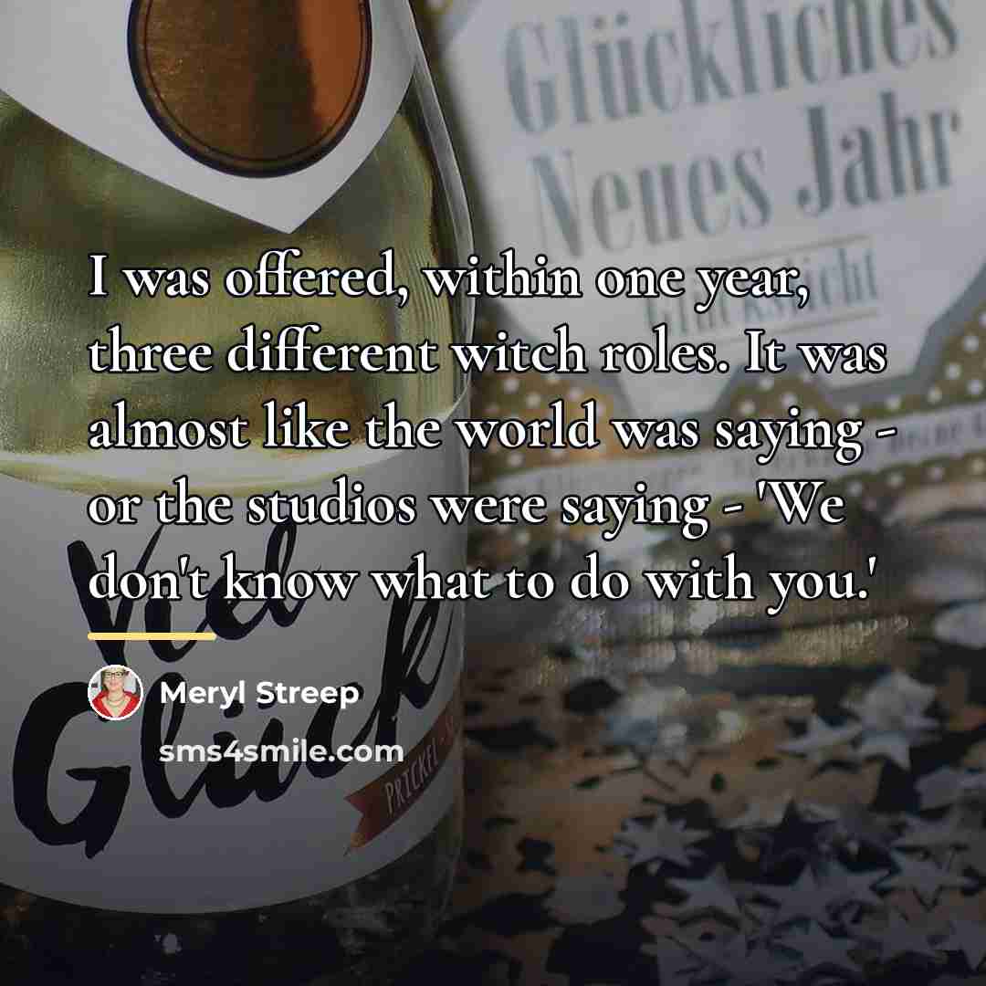 “I was offered, within one year, three different witch roles.…” quote by Meryl Streep