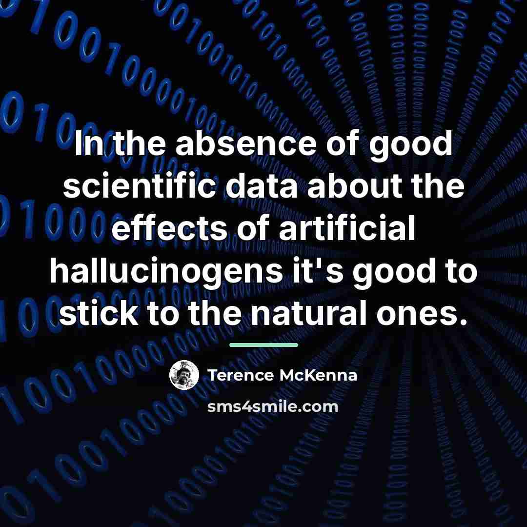“In the absence of good scientific data about the effects…” quote by Terence McKenna