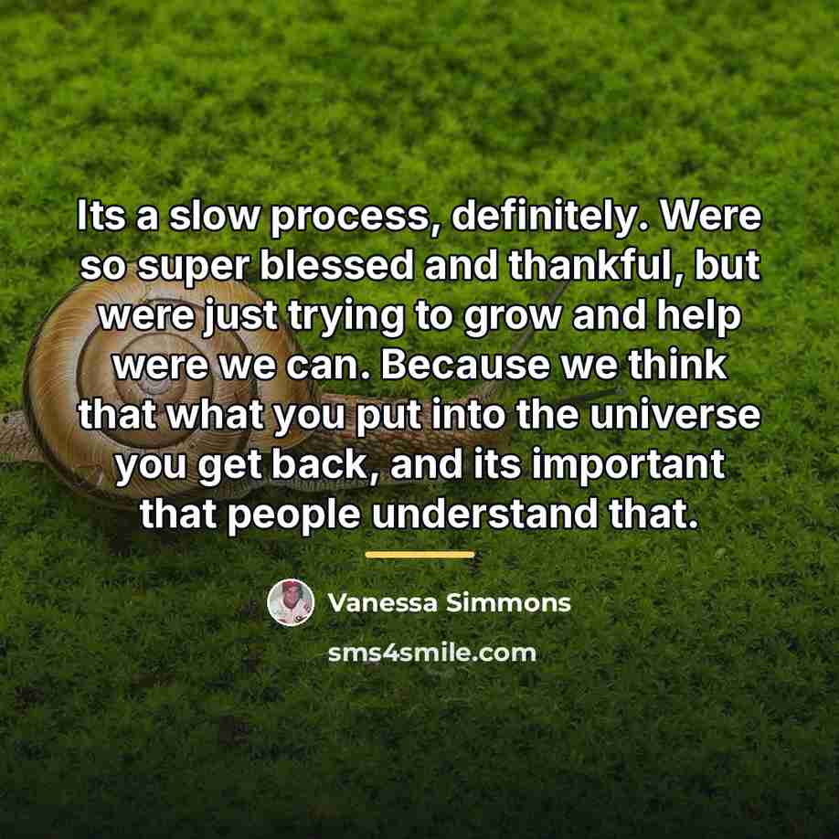 “Its a slow process, definitely. Were so super blessed and…” quote by Vanessa Simmons