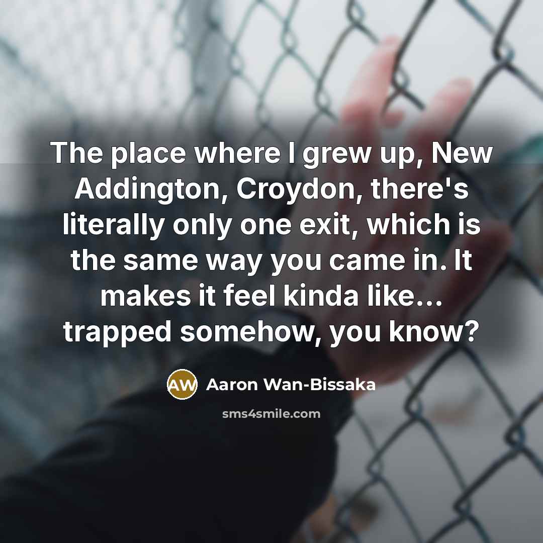 “The place where I grew up, New Addington, Croydon, there's…” quote by Aaron Wan-Bissaka