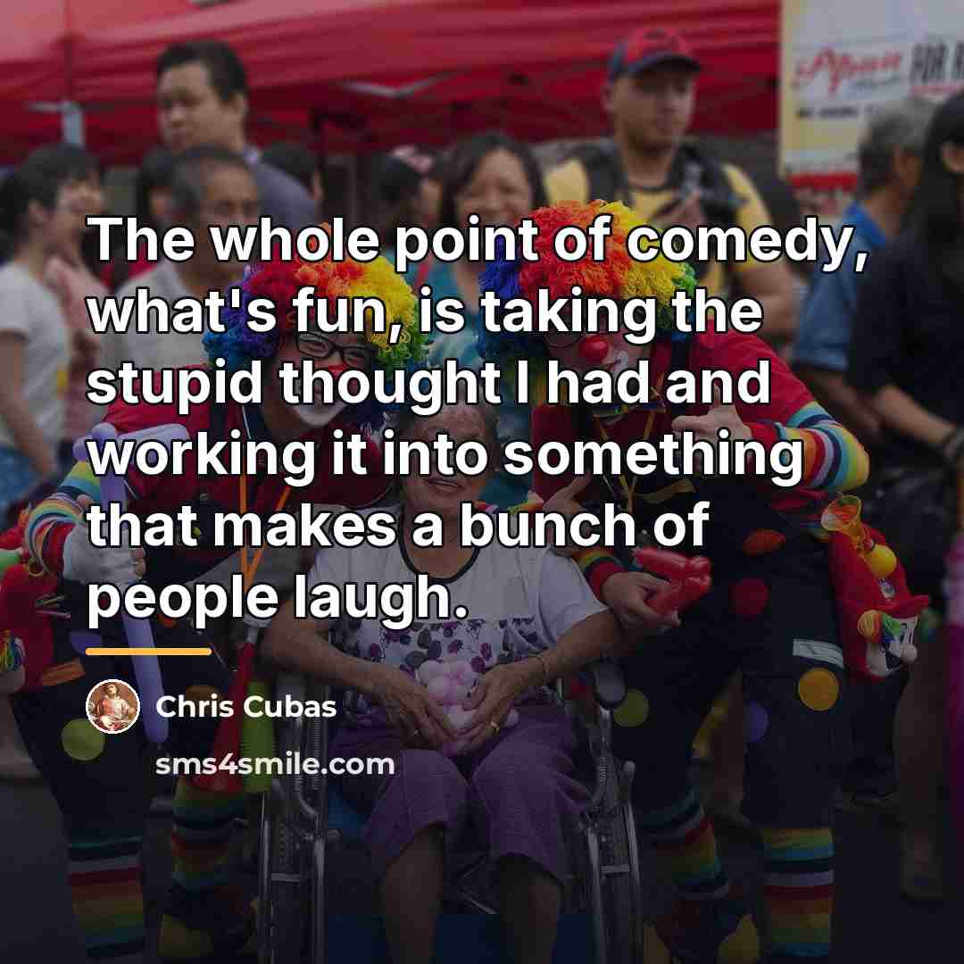 “The whole point of comedy, what's fun, is taking the…” quote by Chris Cubas