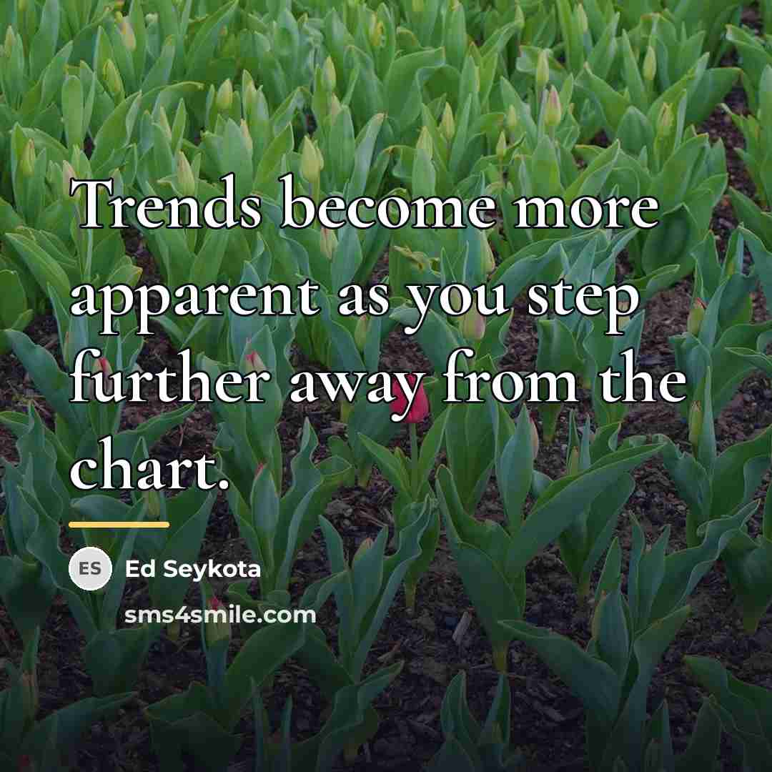 “Trends become more apparent as you step further away from…” quote by Ed Seykota