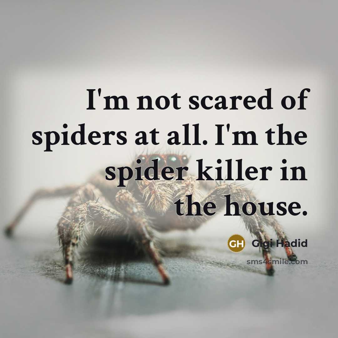 “I'm not scared of spiders at all. I'm the spider…” quote by Gigi Hadid