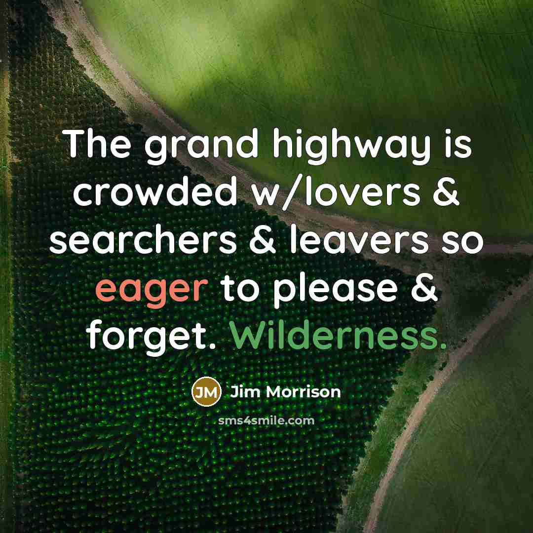 “The grand highway is crowded w/lovers & searchers & leavers…” quote by Jim Morrison
