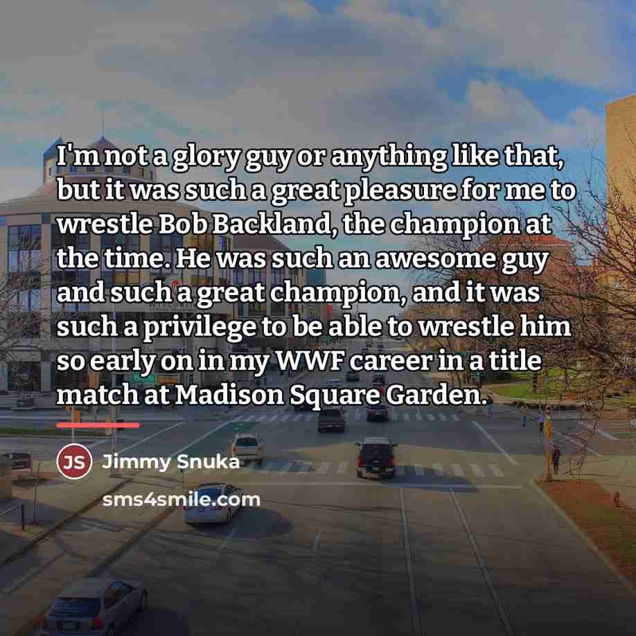 “I'm not a glory guy or anything like that, but…” quote by Jimmy Snuka