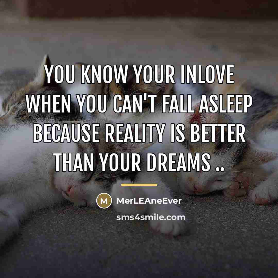 “You know your inlove when you can't fall asleep because…” quote by MerLEAneEver