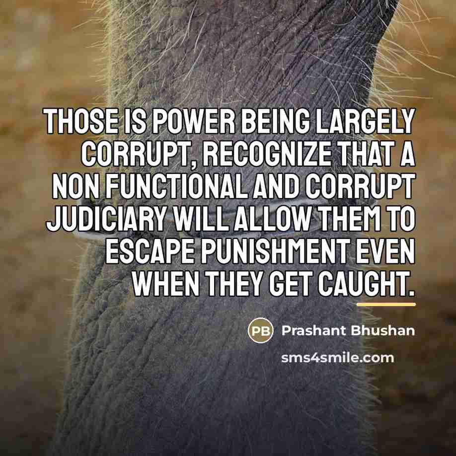 “Those is power being largely corrupt, recognize that a non…” quote by Prashant Bhushan
