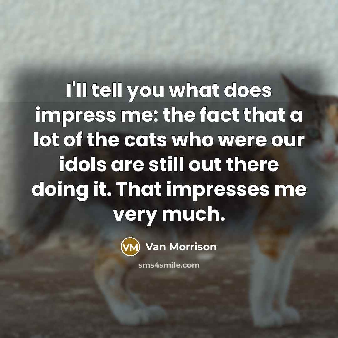 “I'll tell you what does impress me: the fact that…” quote by Van Morrison