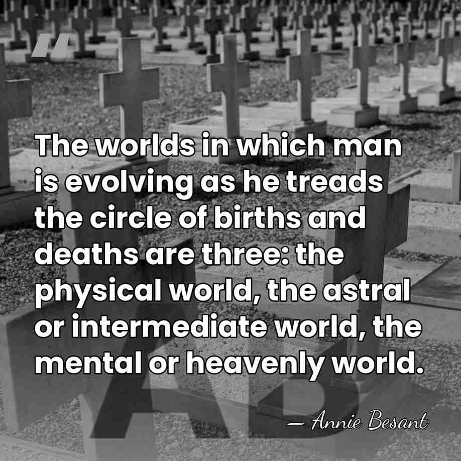 The worlds in which man is evolving as he treads the circle&hellip; - Annie Besant