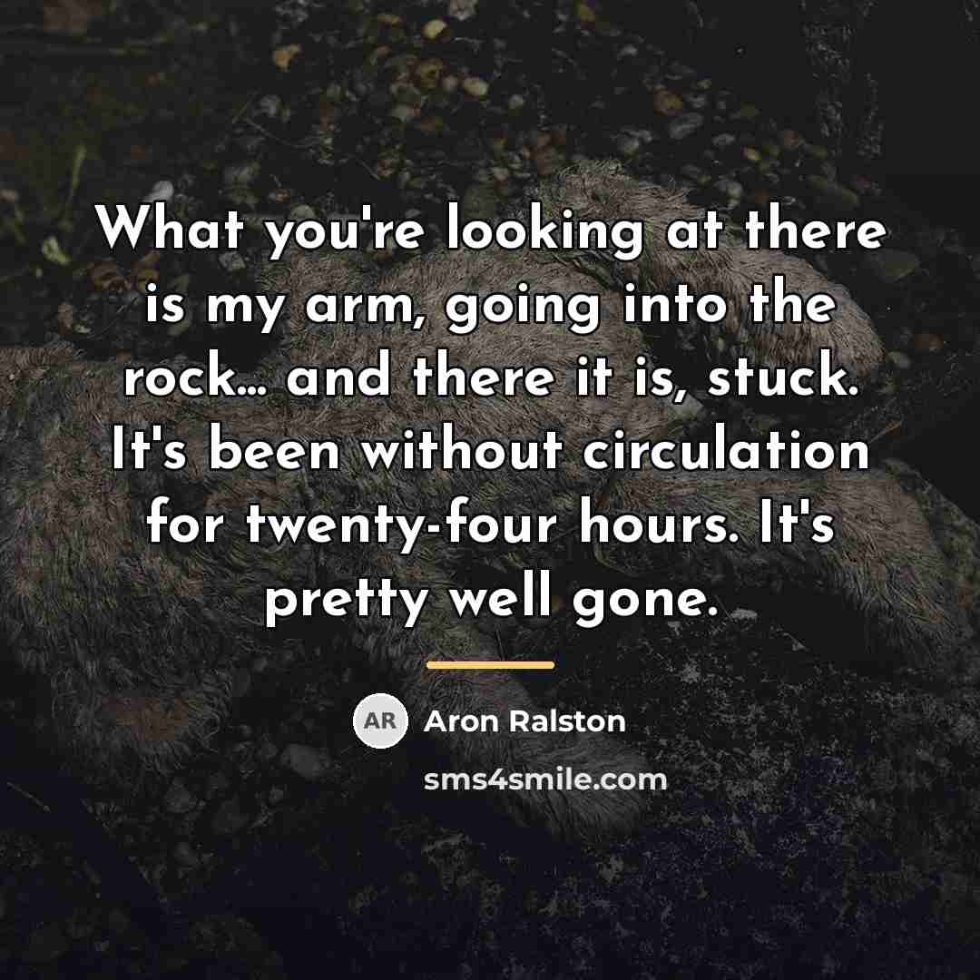 “What you're looking at there is my arm, going into…” quote by Aron Ralston