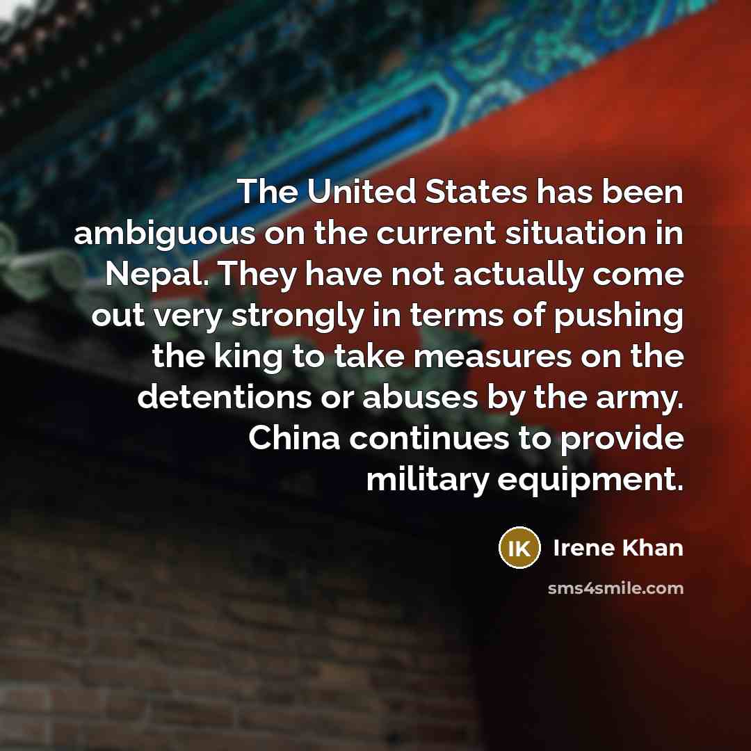 “The United States has been ambiguous on the current situation…” quote by Irene Khan