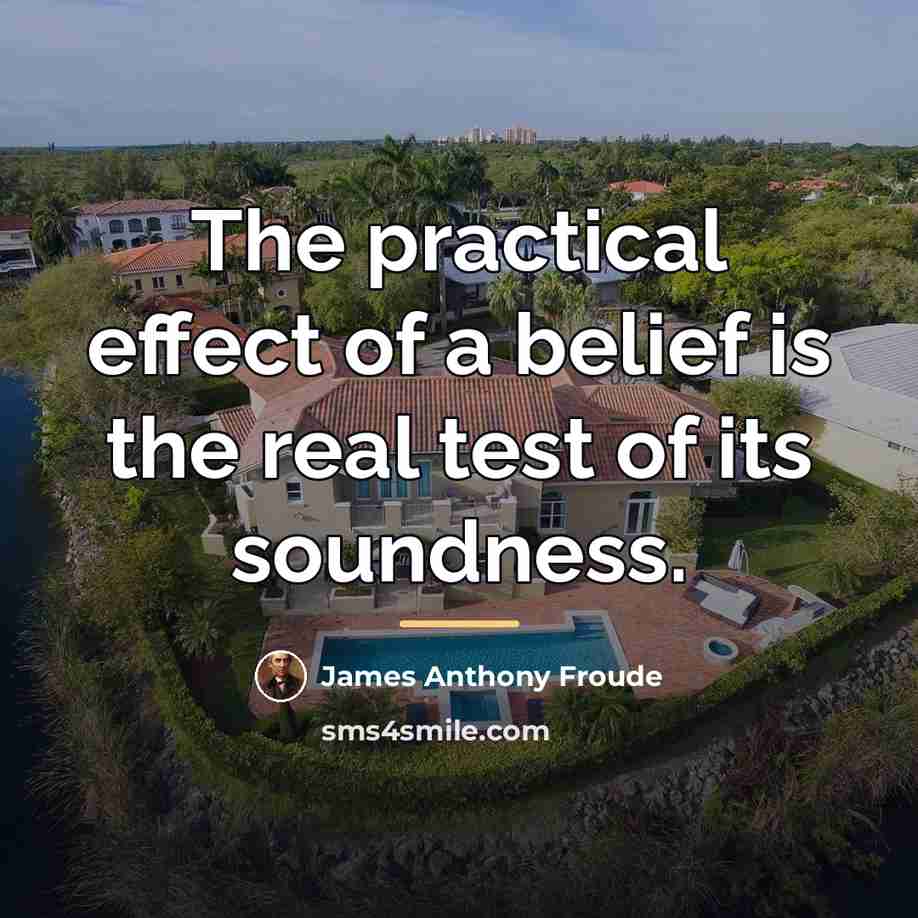 “The practical effect of a belief is the real test…” quote by James Anthony Froude