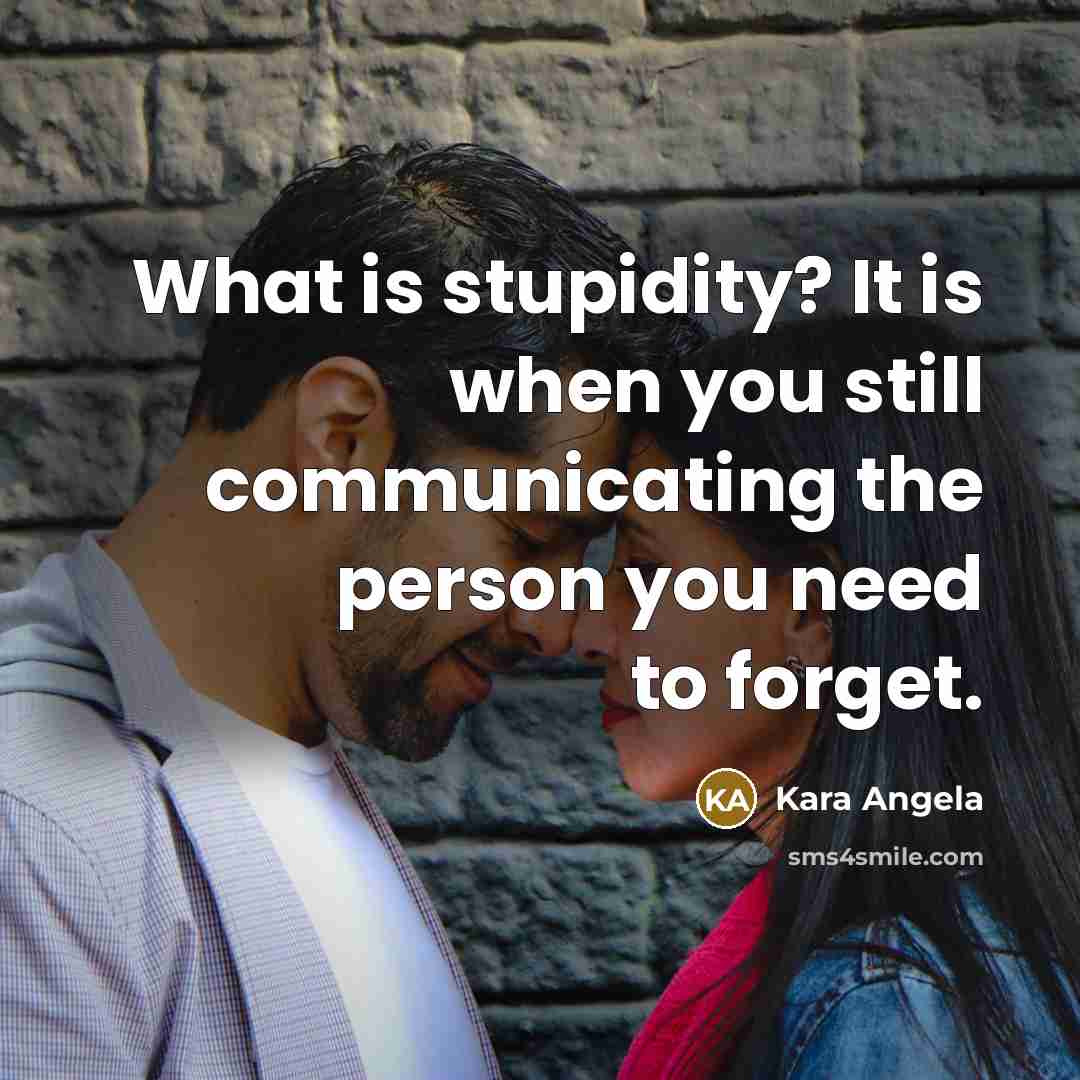 “What is stupidity? It is when you still communicating the…” quote by Kara Angela