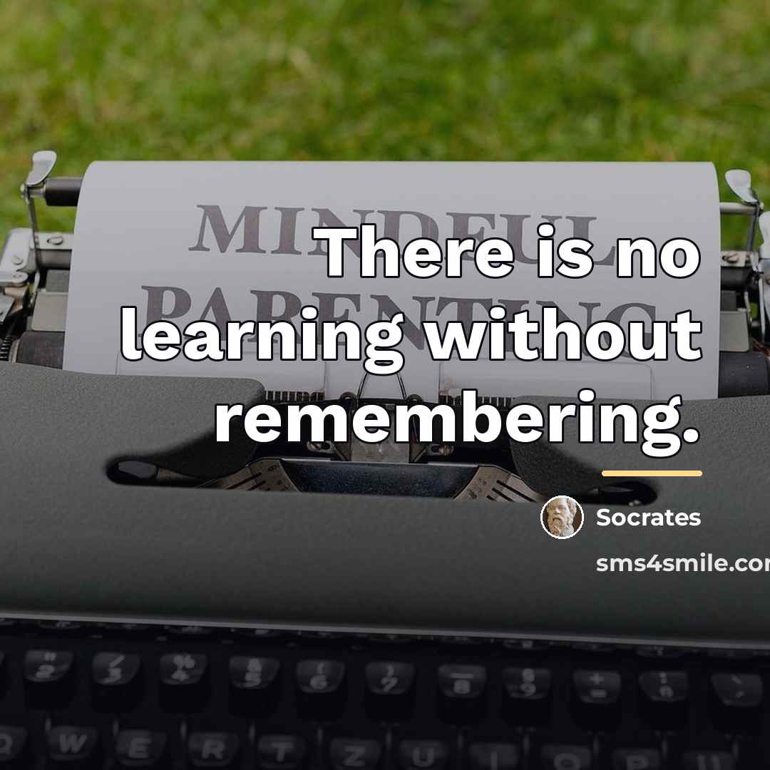 “There is no learning without remembering.…” quote by Socrates