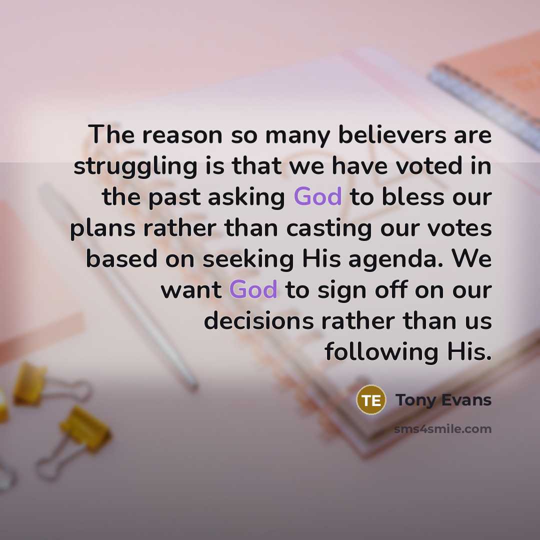 “The reason so many believers are struggling is that we…” quote by Tony Evans