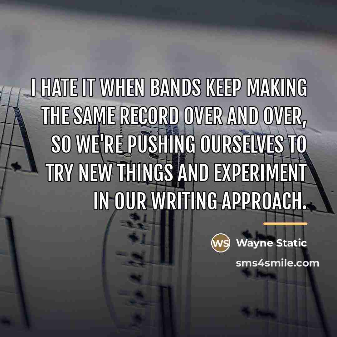 “I hate it when bands keep making the same record…” quote by Wayne Static