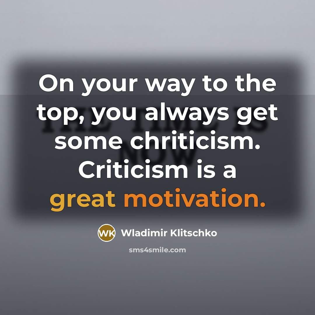 “On your way to the top, you always get some…” quote by Wladimir Klitschko