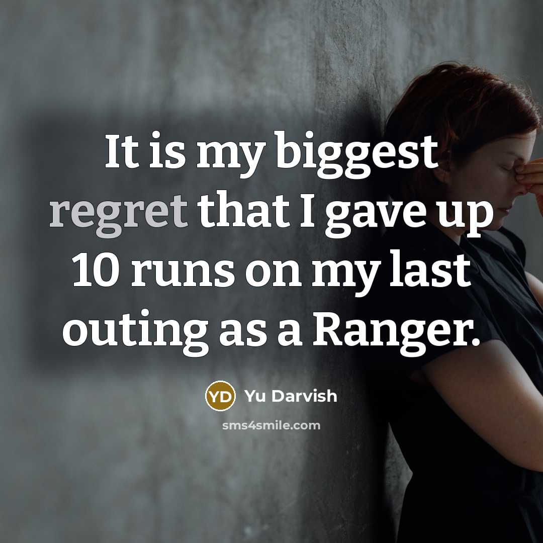 “It is my biggest regret that I gave up 10…” quote by Yu Darvish