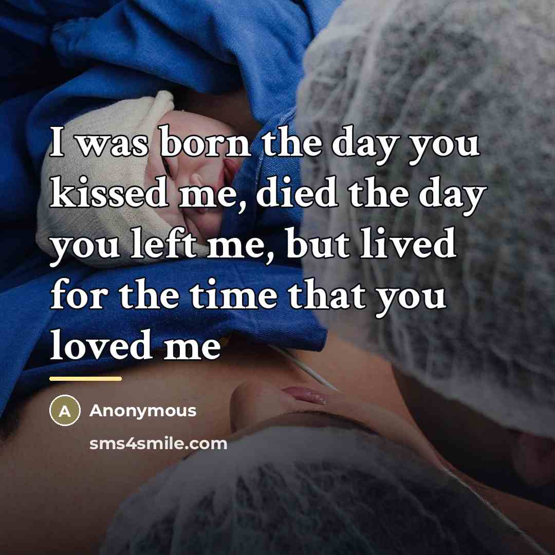 “I was born the day you kissed me, died the…” quote by Anonymous