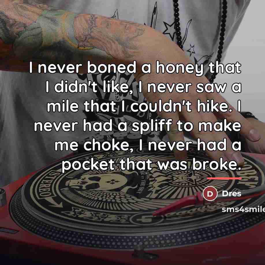 “I never boned a honey that I didn't like, I…” quote by Dres