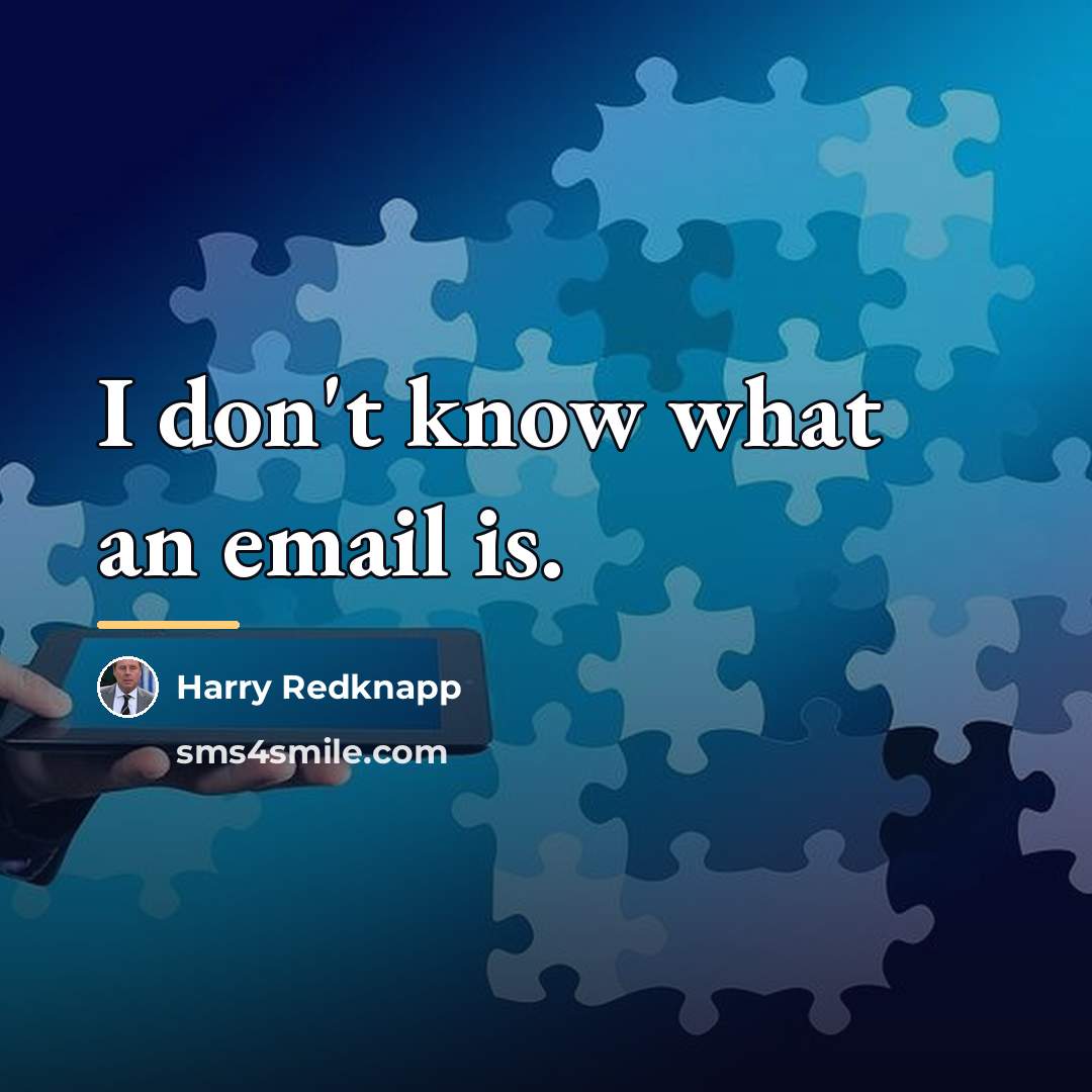 “I don't know what an email is.…” quote by Harry Redknapp