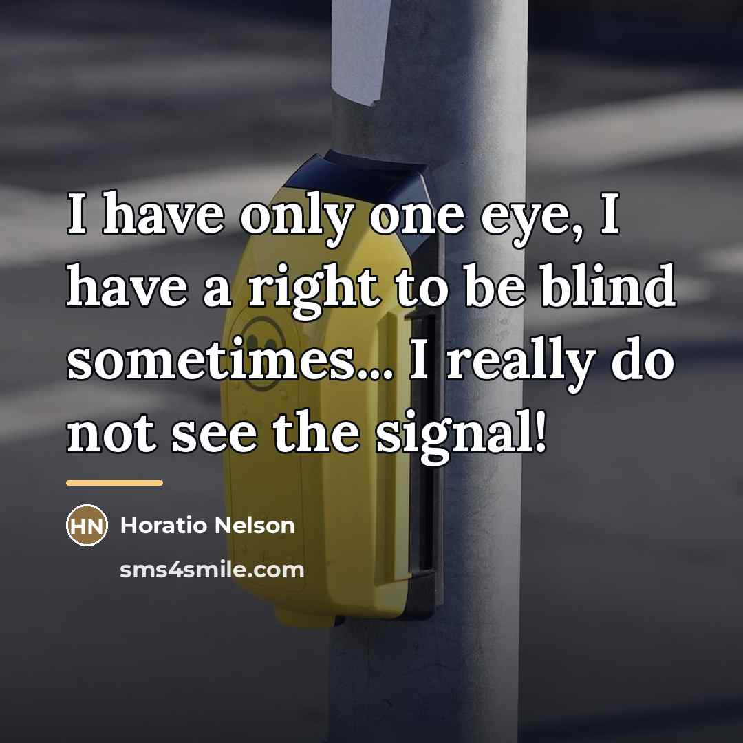 “I have only one eye, I have a right to…” quote by Horatio Nelson