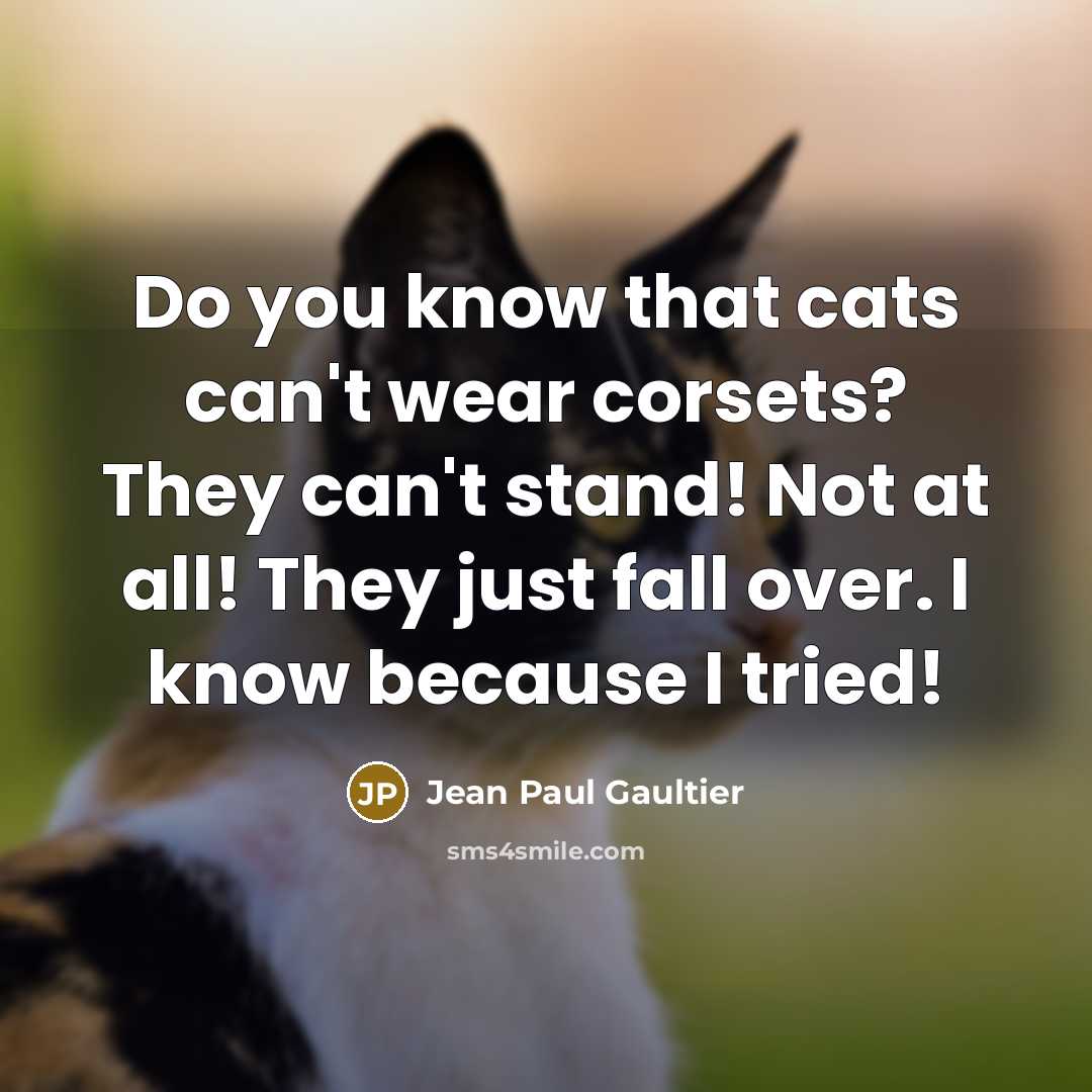 “Do you know that cats can't wear corsets? They can't…” quote by Jean Paul Gaultier