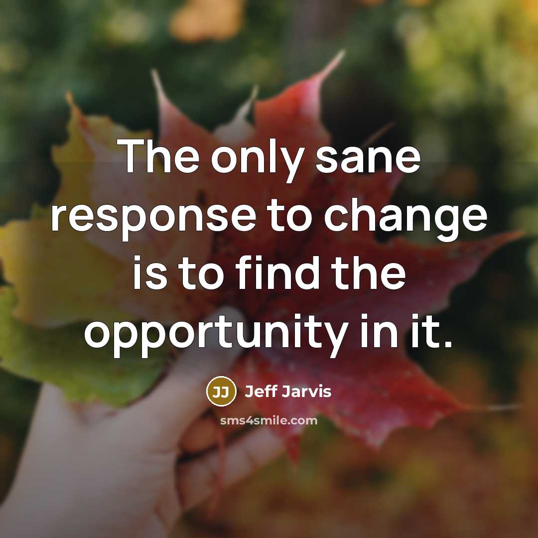 “The only sane response to change is to find the…” quote by Jeff Jarvis