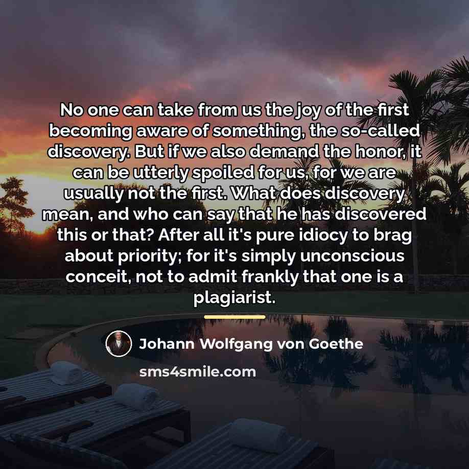 “No one can take from us the joy of the…” quote by Johann Wolfgang von Goethe