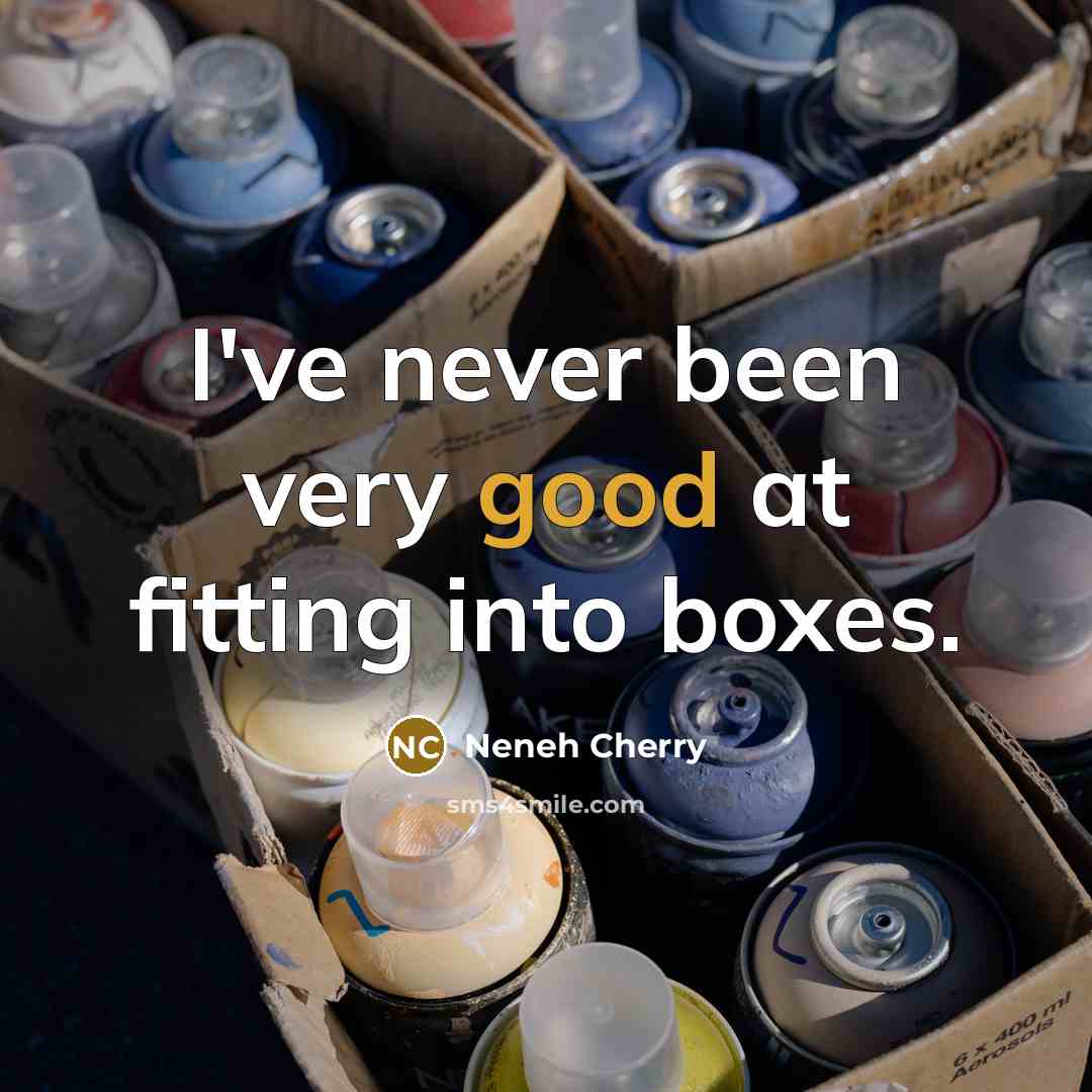 “I've never been very good at fitting into boxes.…” quote by Neneh Cherry