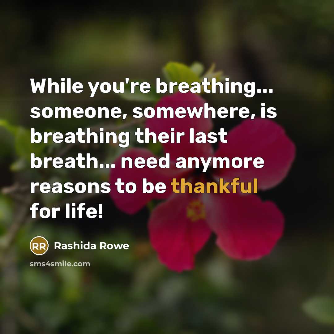“While you're breathing... someone, somewhere, is breathing their last breath...…” quote by Rashida Rowe