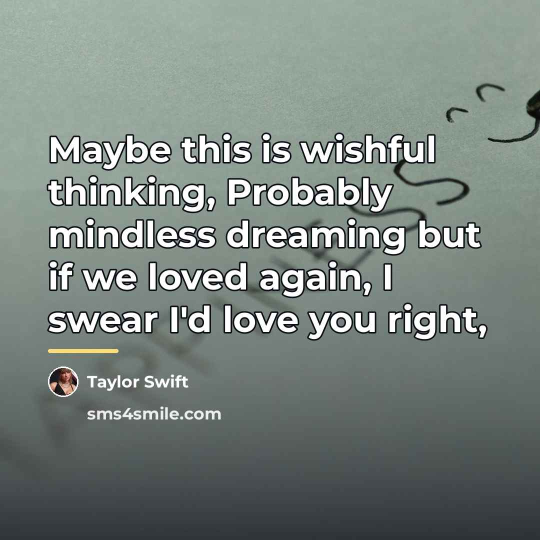 “Maybe this is wishful thinking, Probably mindless dreaming but if…” quote by Taylor Swift