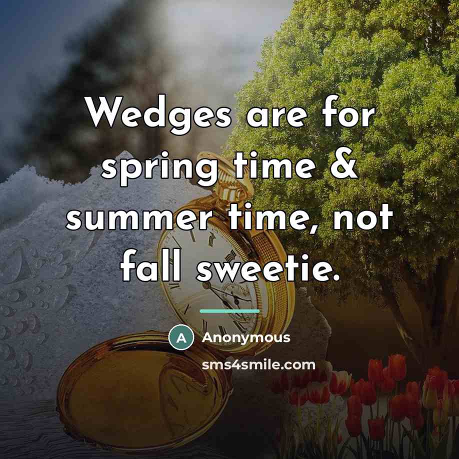 “Wedges are for spring time & summer time, not fall…” quote by Anonymous