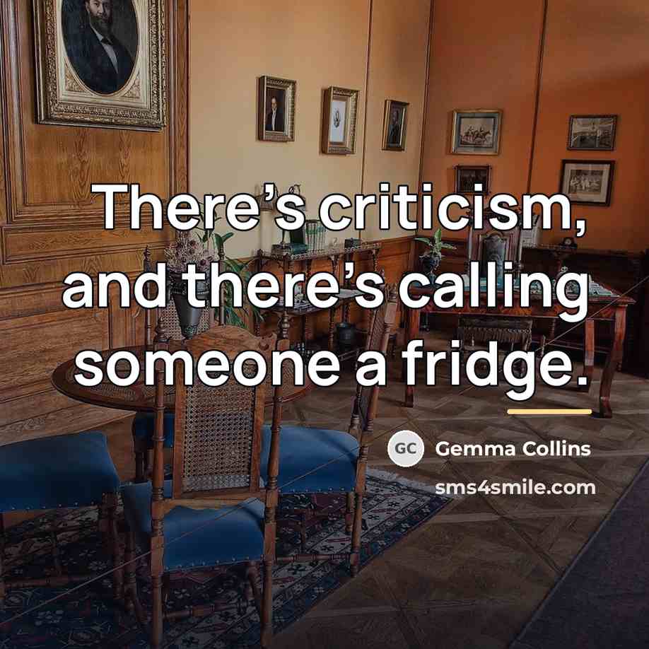 “There's criticism, and there's calling someone a fridge.…” quote by Gemma Collins