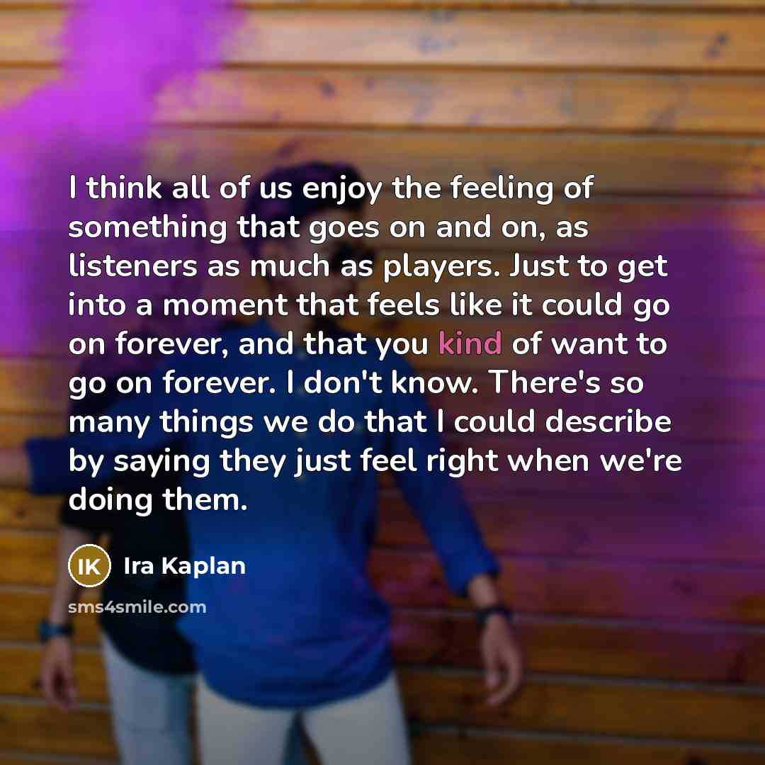 “I think all of us enjoy the feeling of something…” quote by Ira Kaplan