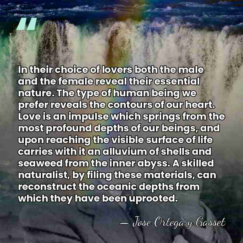 In their choice of lovers both the male and the female reveal&hellip; - Jose Ortega y Gasset