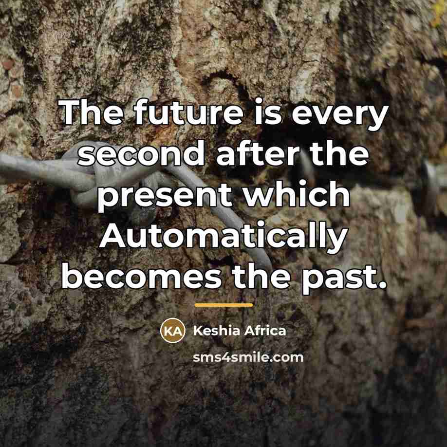 “The future is every second after the present which Automatically…” quote by Keshia Africa