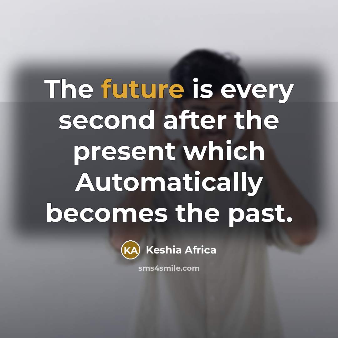 “The future is every second after the present which Automatically becomes the past.” quote by Keshia Africa