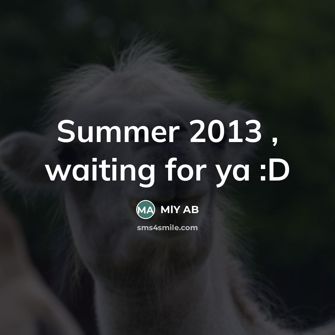 “Summer 2013 , waiting for ya :D…” quote by MLY AB