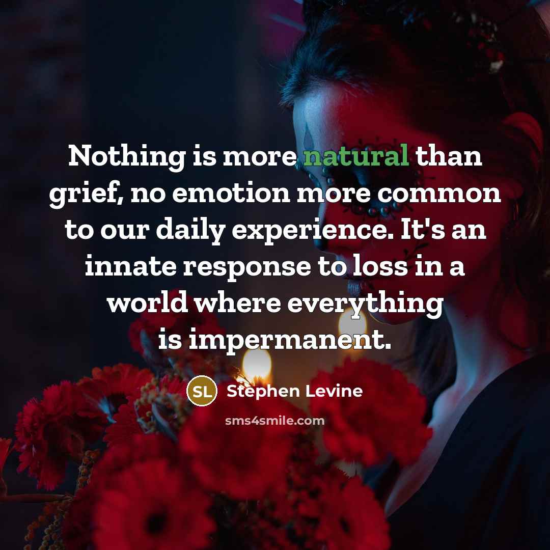 “Nothing is more natural than grief, no emotion more common…” quote by Stephen Levine