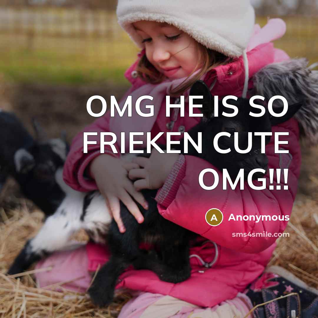 “OMG HE IS SO FRIEKEN CUTE OMG!!!…” quote by Anonymous