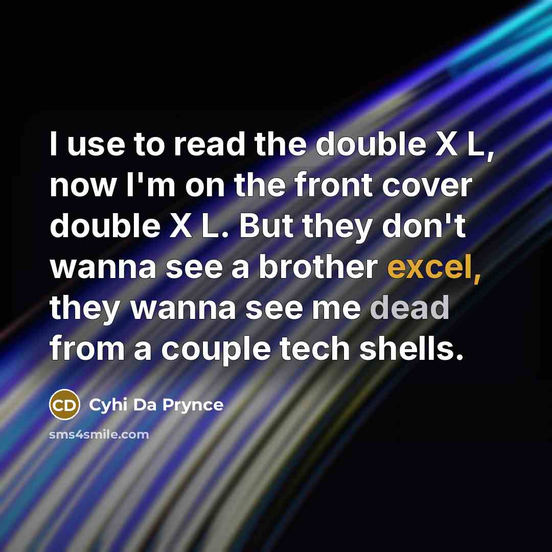 “I use to read the double X L, now I'm…” quote by Cyhi Da Prynce