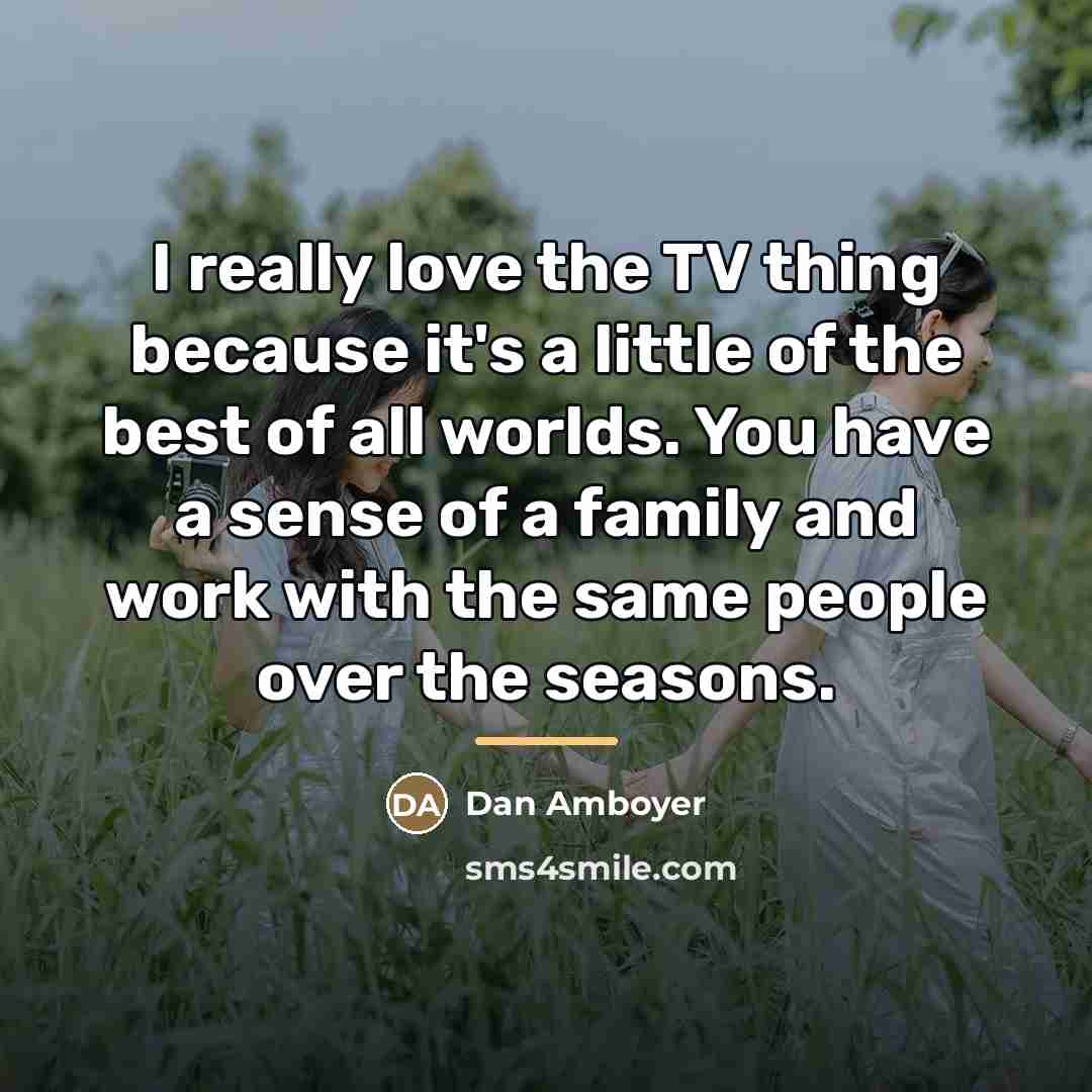 “I really love the TV thing because it's a little…” quote by Dan Amboyer