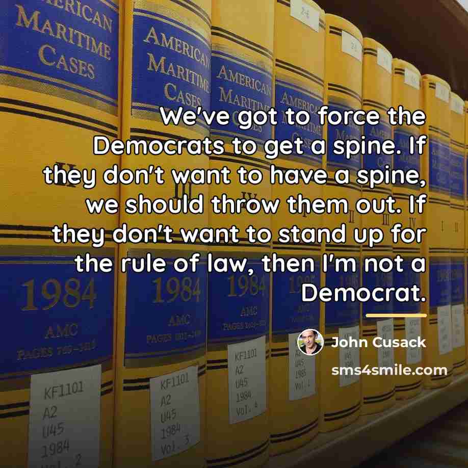 “We've got to force the Democrats to get a spine.…” quote by John Cusack