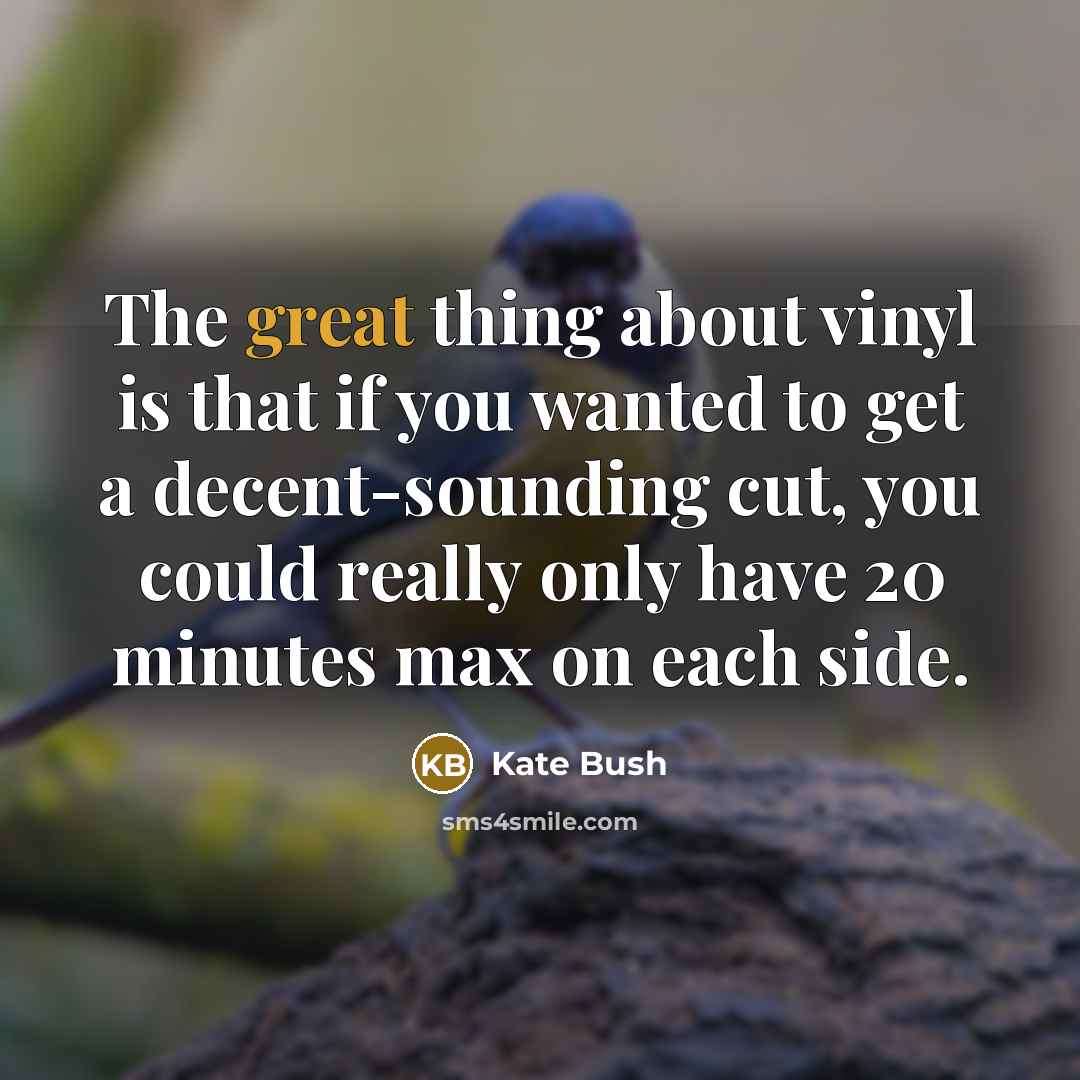 “The great thing about vinyl is that if you wanted…” quote by Kate Bush