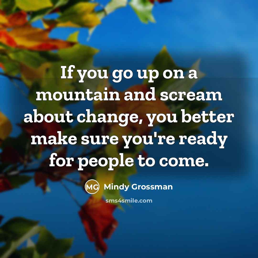 “If you go up on a mountain and scream about…” quote by Mindy Grossman