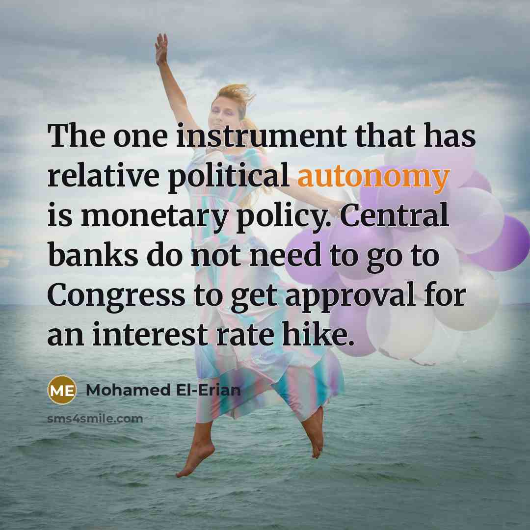 “The one instrument that has relative political autonomy is monetary…” quote by Mohamed El-Erian